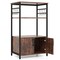 3-Tier Brown Kitchen Bakers Rack with 2 Doors Cabinet and 2 Open Storage Shelves